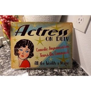 actress‎ on duty movie set wall plaque metal comic wall decor 12inches x 9inches